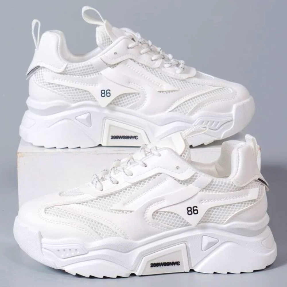 SHEIN Mesh Panel Lace Up Front Chunky Trainers NWOT